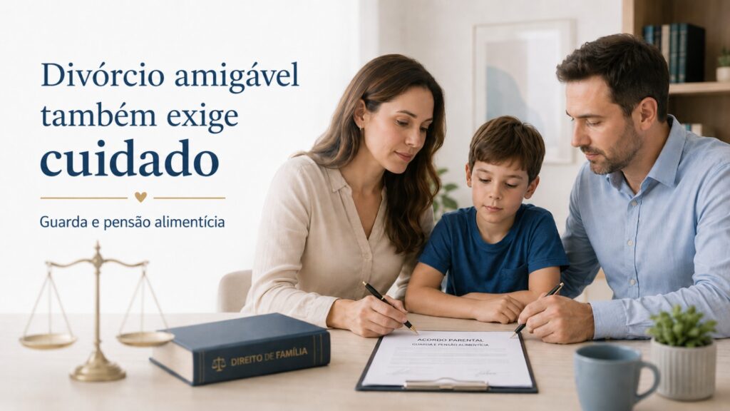Divórcio amigável também exige cuidado: a importância de regularizar guarda e pensão alimentícia